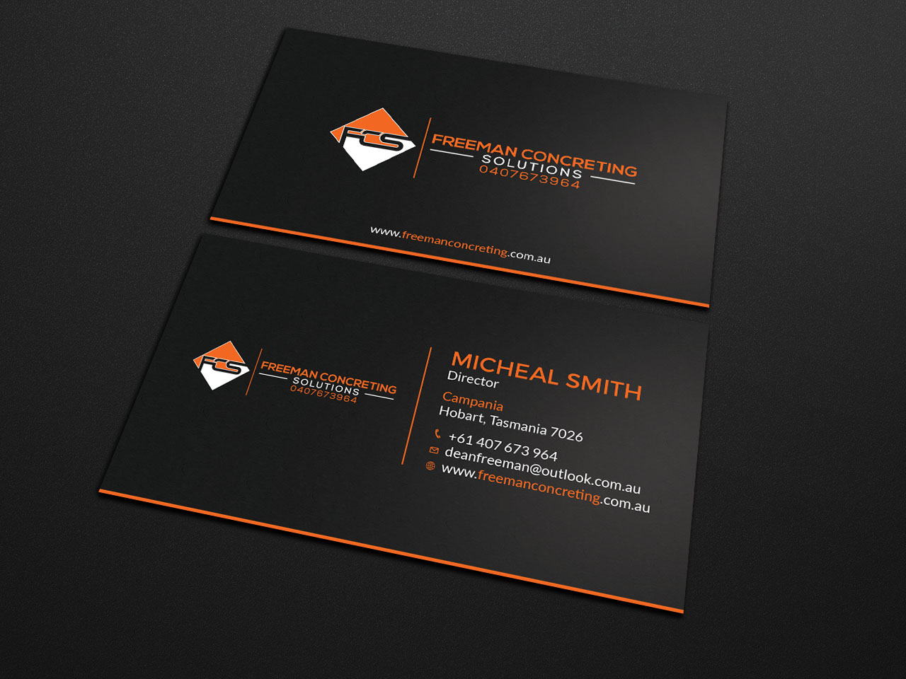 Business Card Design by Tripti Ranjan Gain for Freeman concreting solutions | Design #19434377