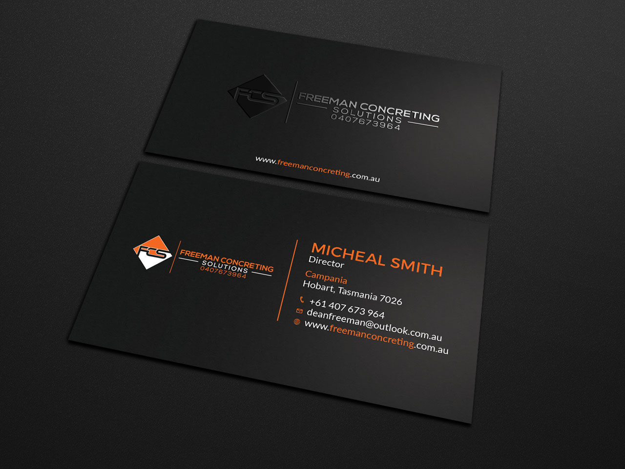 Business Card Design by Tripti Ranjan Gain for Freeman concreting solutions | Design #19434381