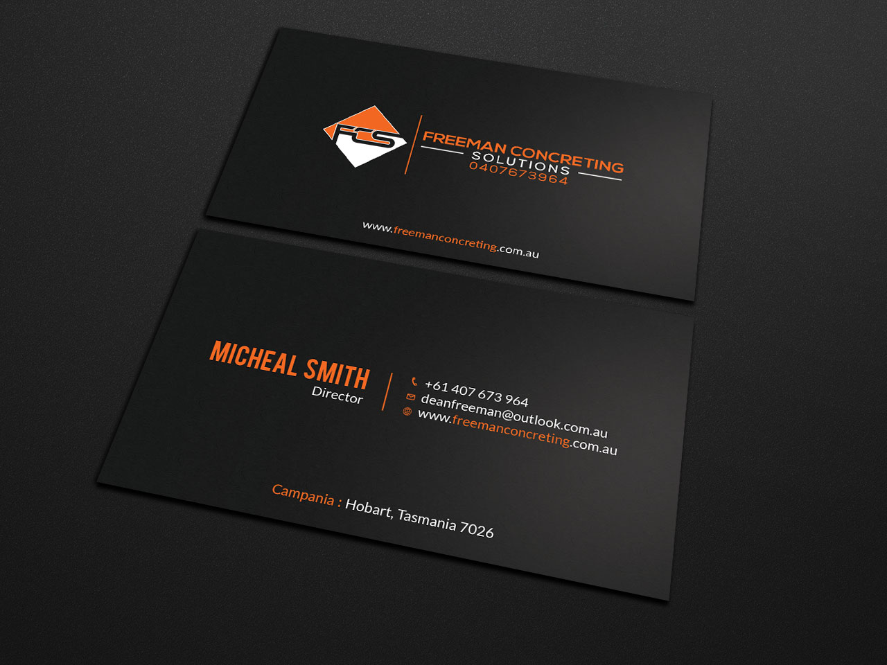Business Card Design by Tripti Ranjan Gain for Freeman concreting solutions | Design #19434386