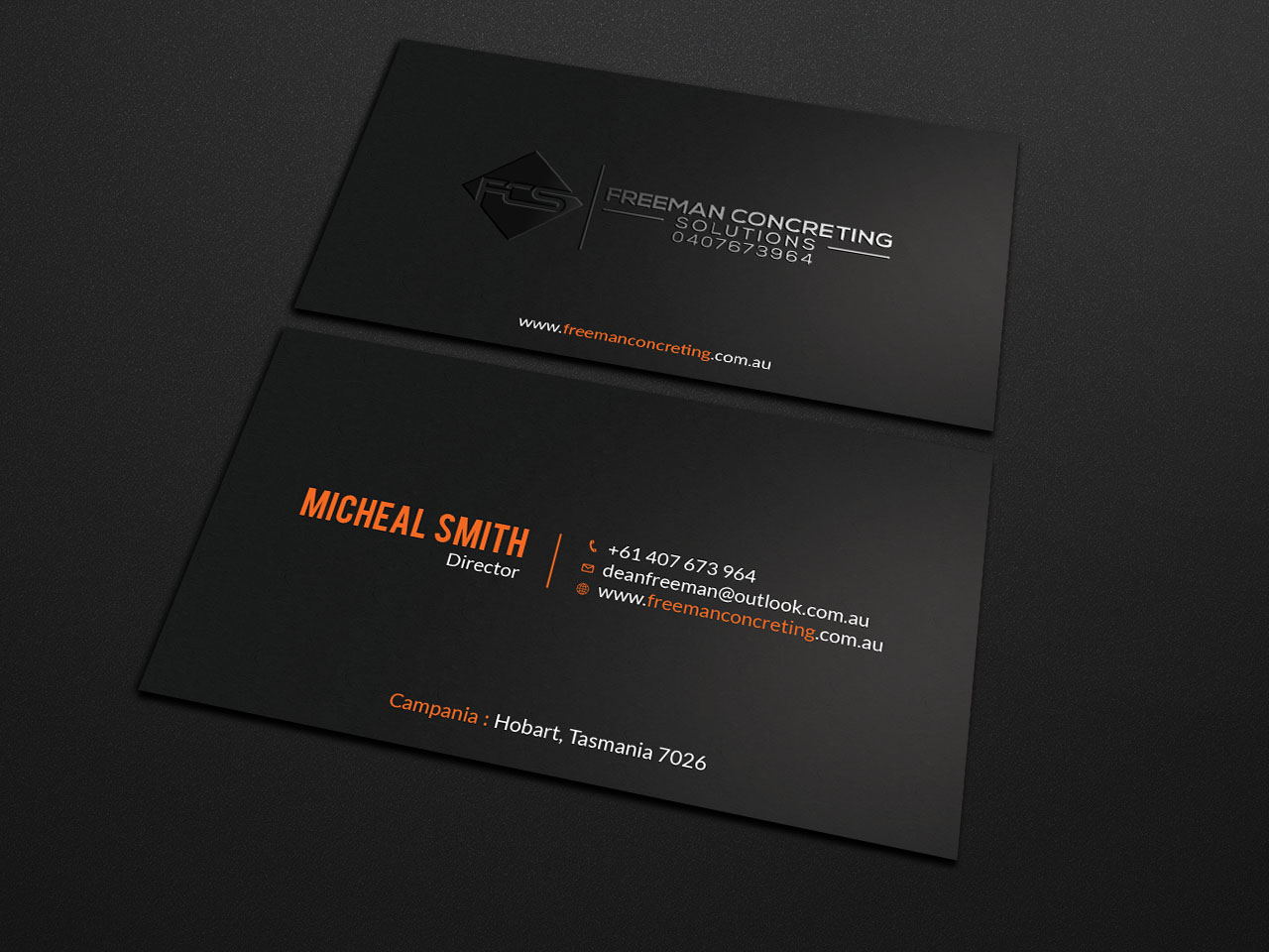 Business Card Design by Tripti Ranjan Gain for Freeman concreting solutions | Design #19434388