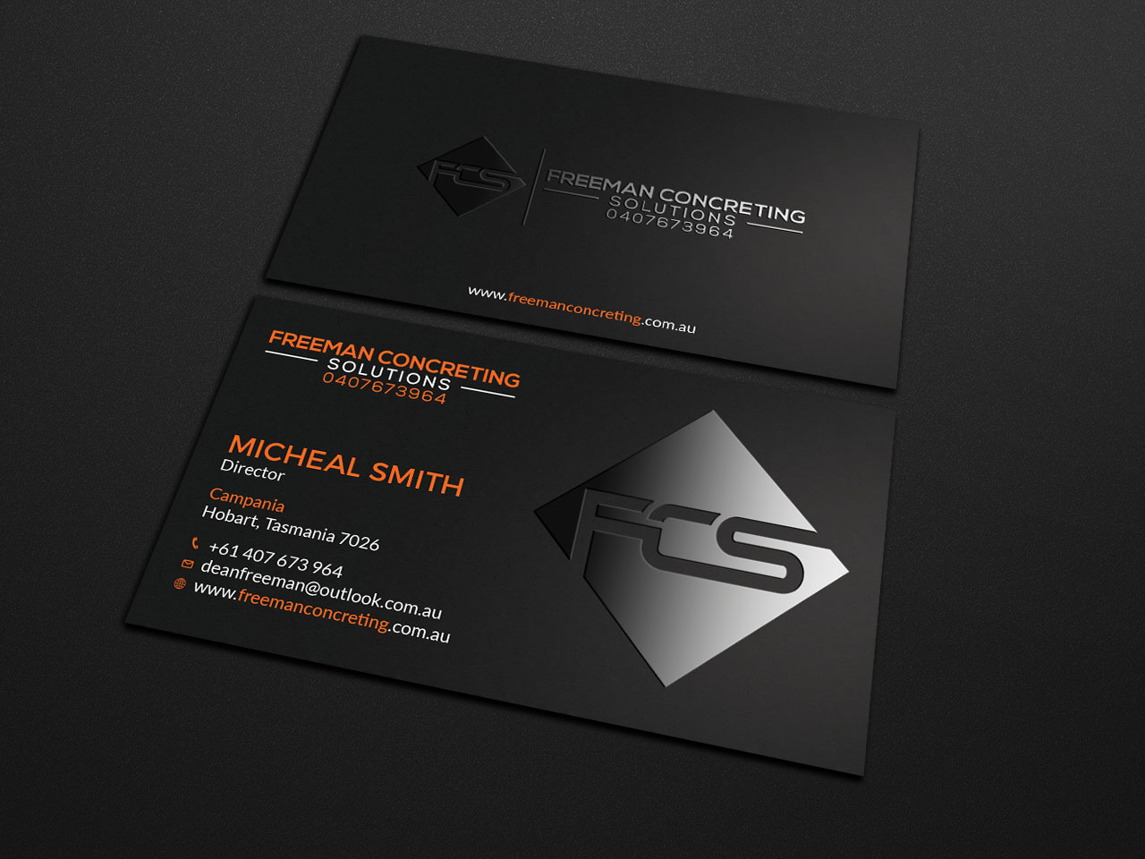Business Card Design by Tripti Ranjan Gain for Freeman concreting solutions | Design #19434397