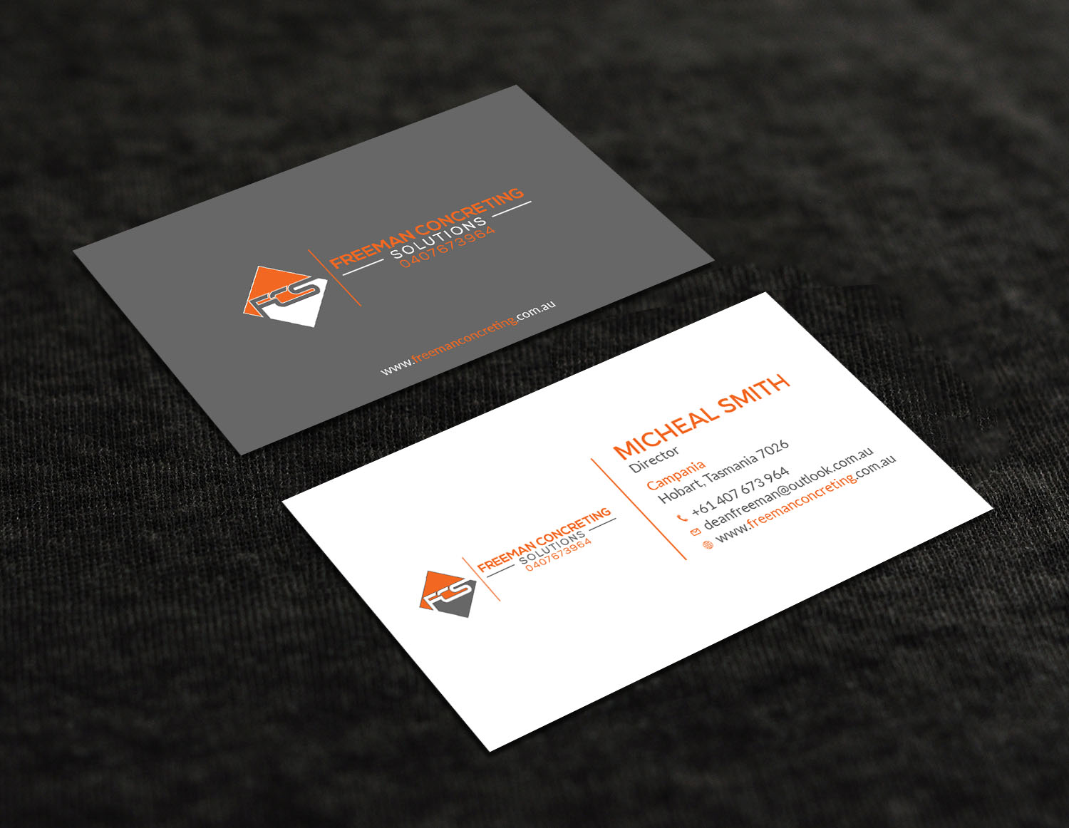 Business Card Design by Tripti Ranjan Gain for Freeman concreting solutions | Design #19434399