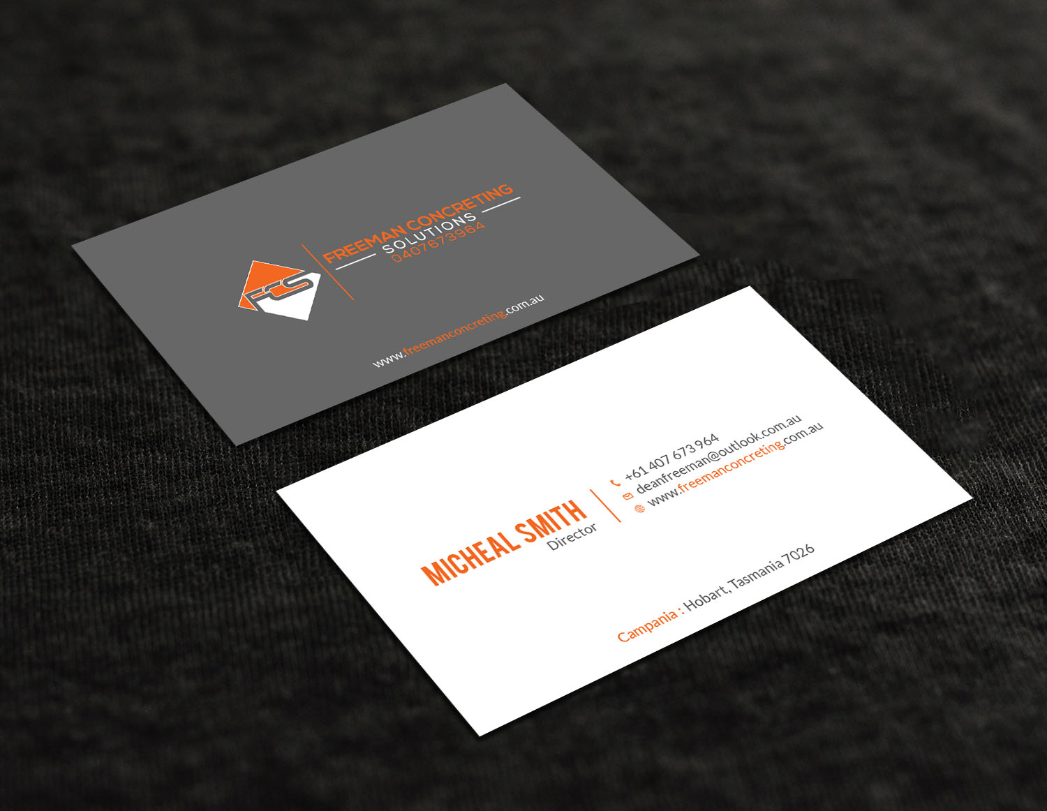 Business Card Design by Tripti Ranjan Gain for Freeman concreting solutions | Design #19434400
