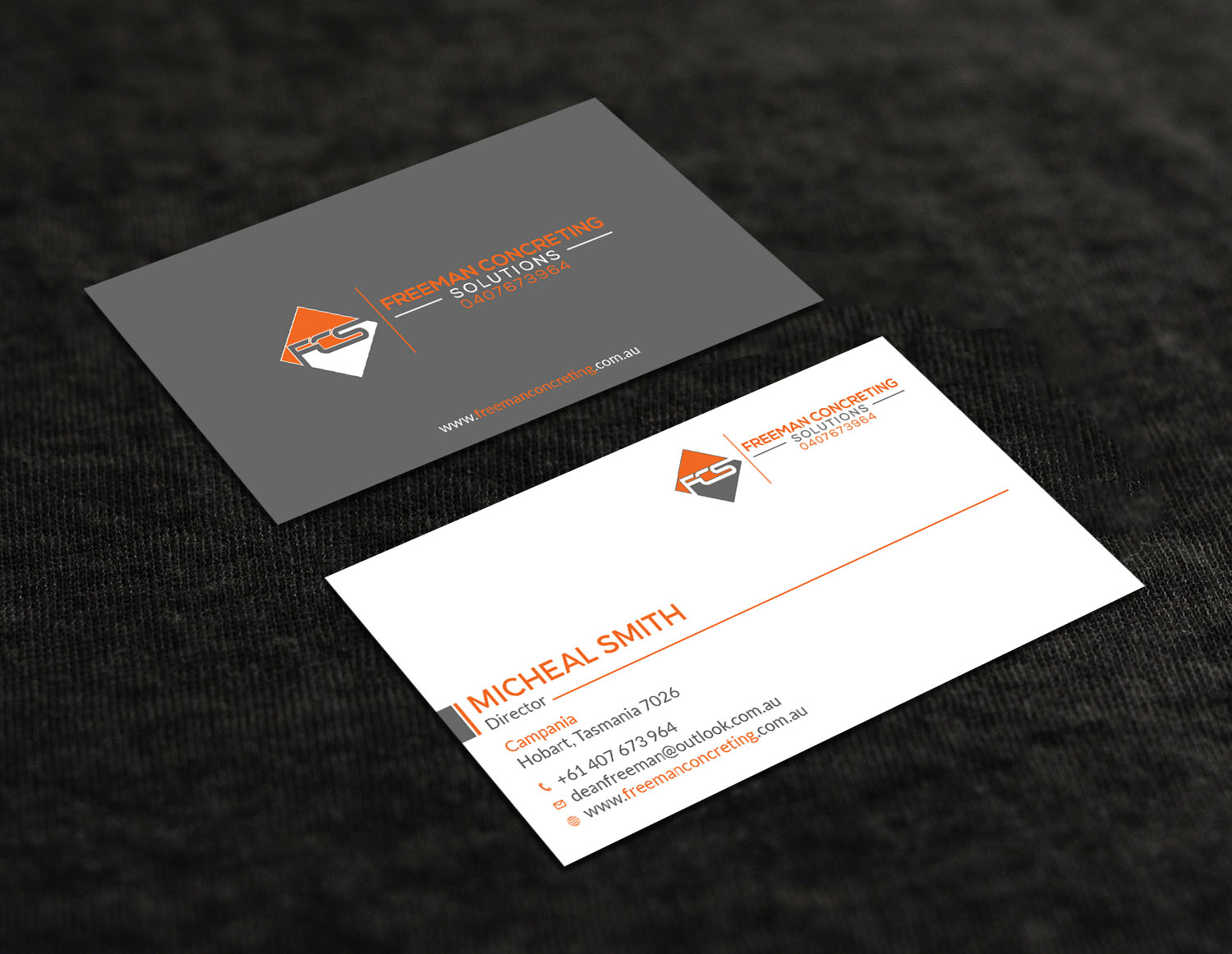 Business Card Design by Tripti Ranjan Gain for Freeman concreting solutions | Design #19434410