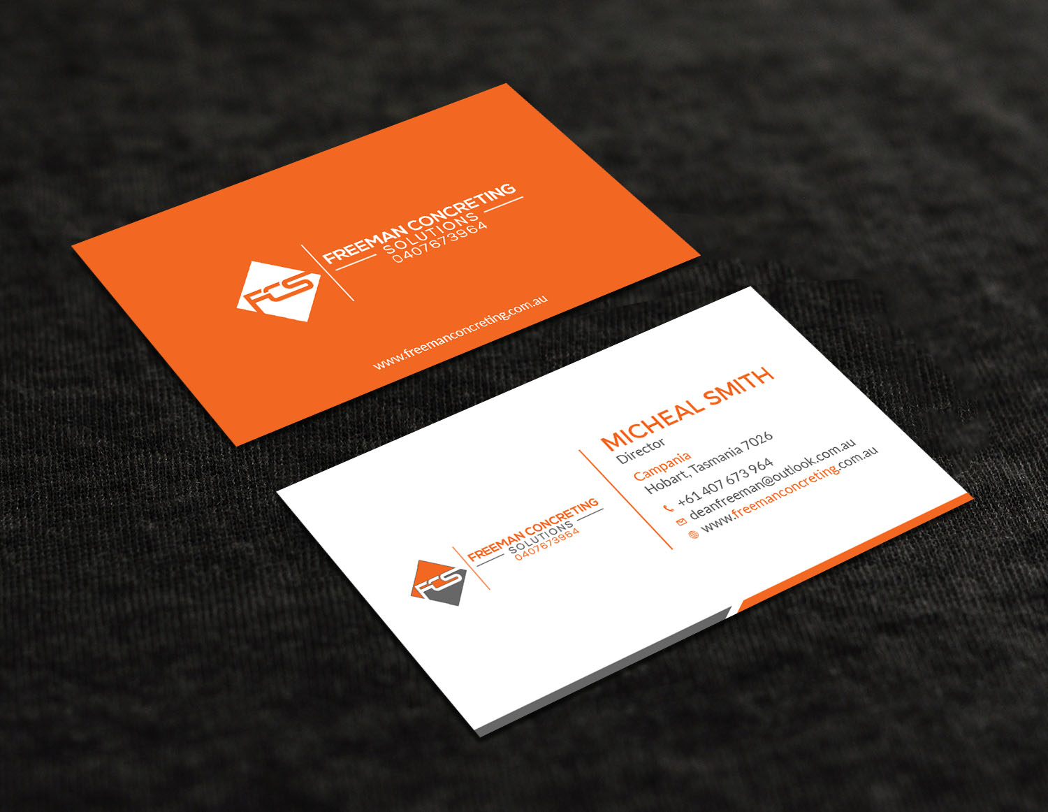 Business Card Design by Tripti Ranjan Gain for Freeman concreting solutions | Design #19434411