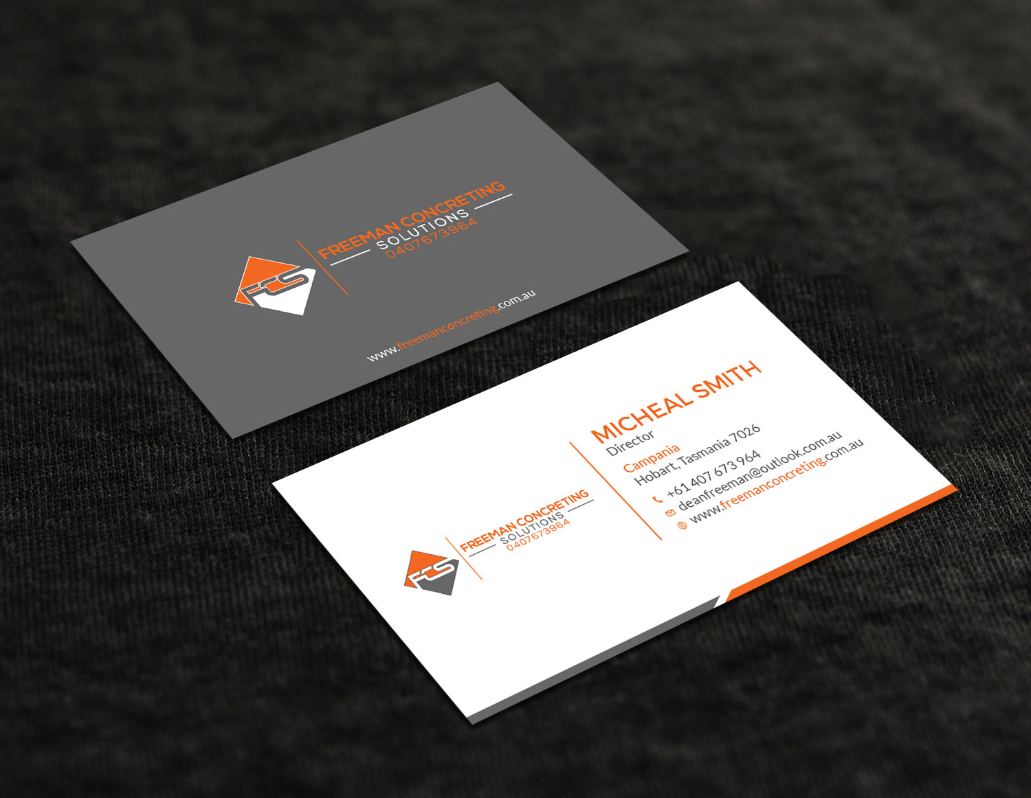 Business Card Design by Tripti Ranjan Gain for Freeman concreting solutions | Design #19434412