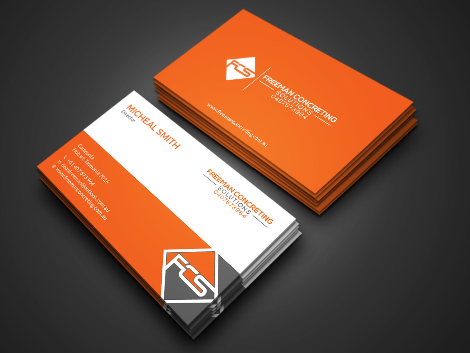 Business Card Design by Tripti Ranjan Gain for Freeman concreting solutions | Design #19434435
