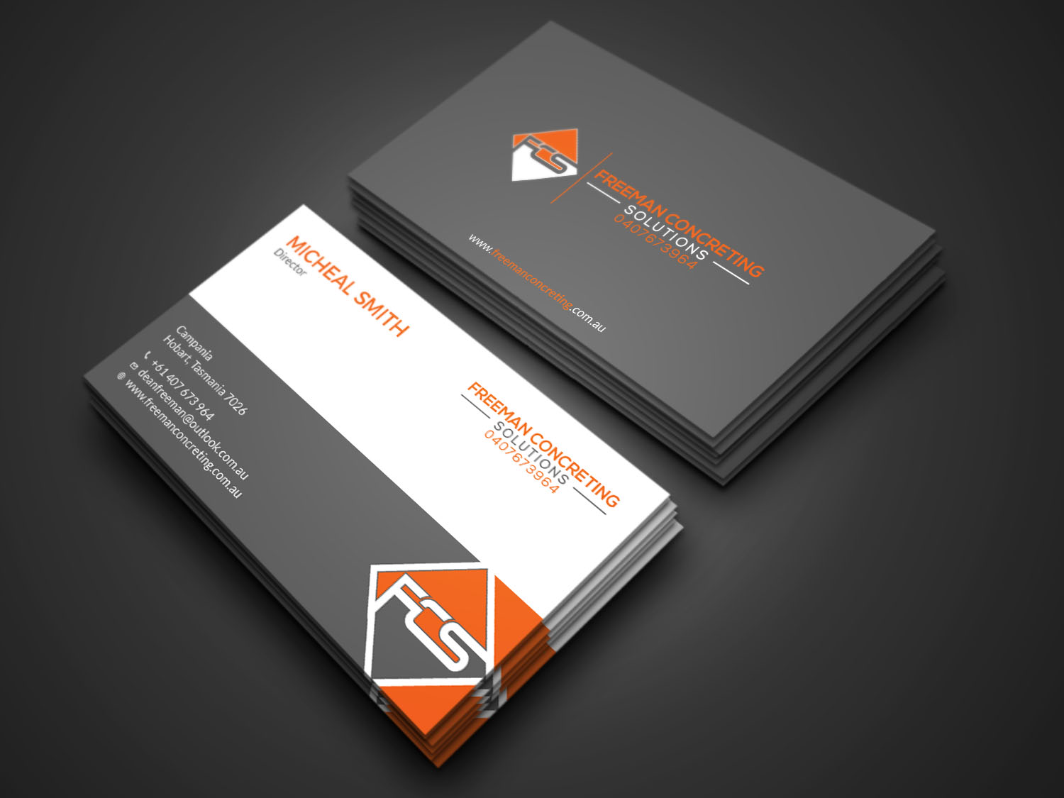 Business Card Design by Tripti Ranjan Gain for Freeman concreting solutions | Design #19434450