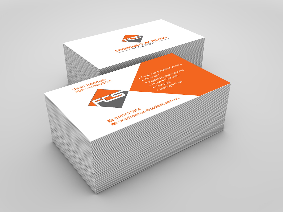 Business Card Design by dkthedon for Freeman concreting solutions | Design #19447912