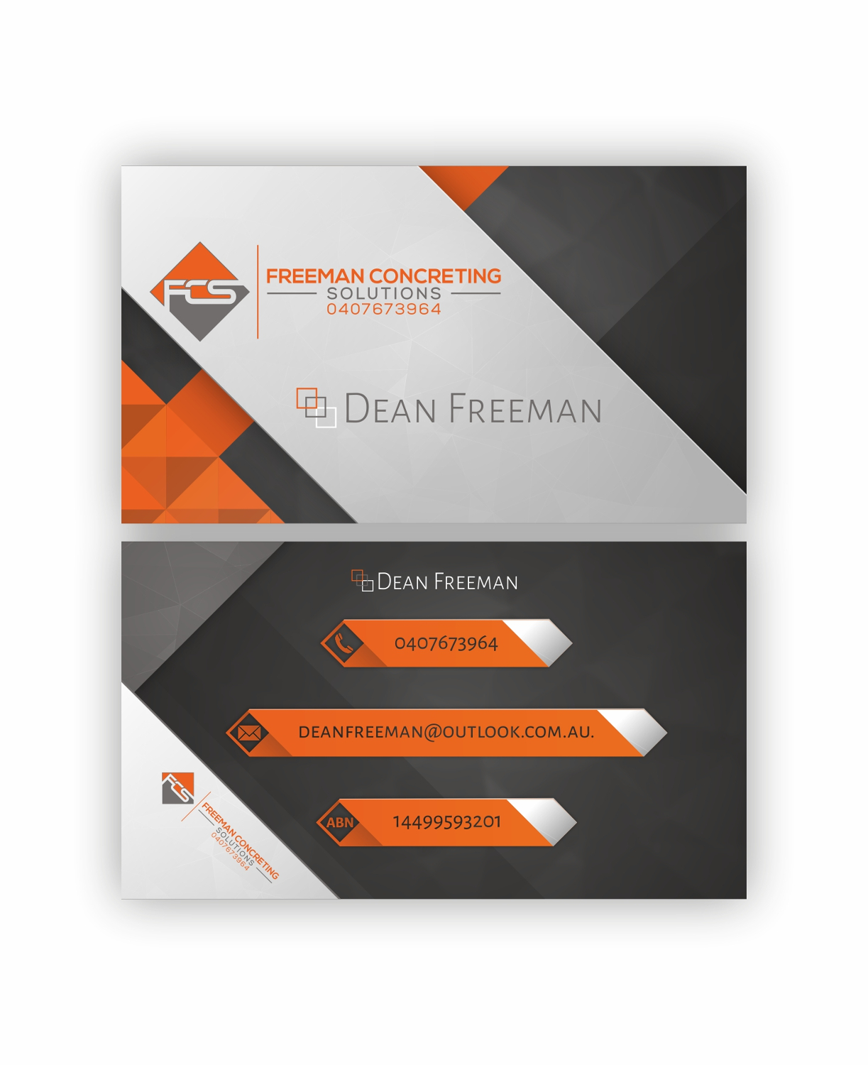 Diseño de Tarjeta de Presentación por Mikolaj95 para Freeman concreting solutions | Diseño #19451933