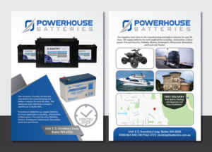 Flyer Design by Deziners Zone for Powerhouse Batteries Pty Ltd | Design: #19543496