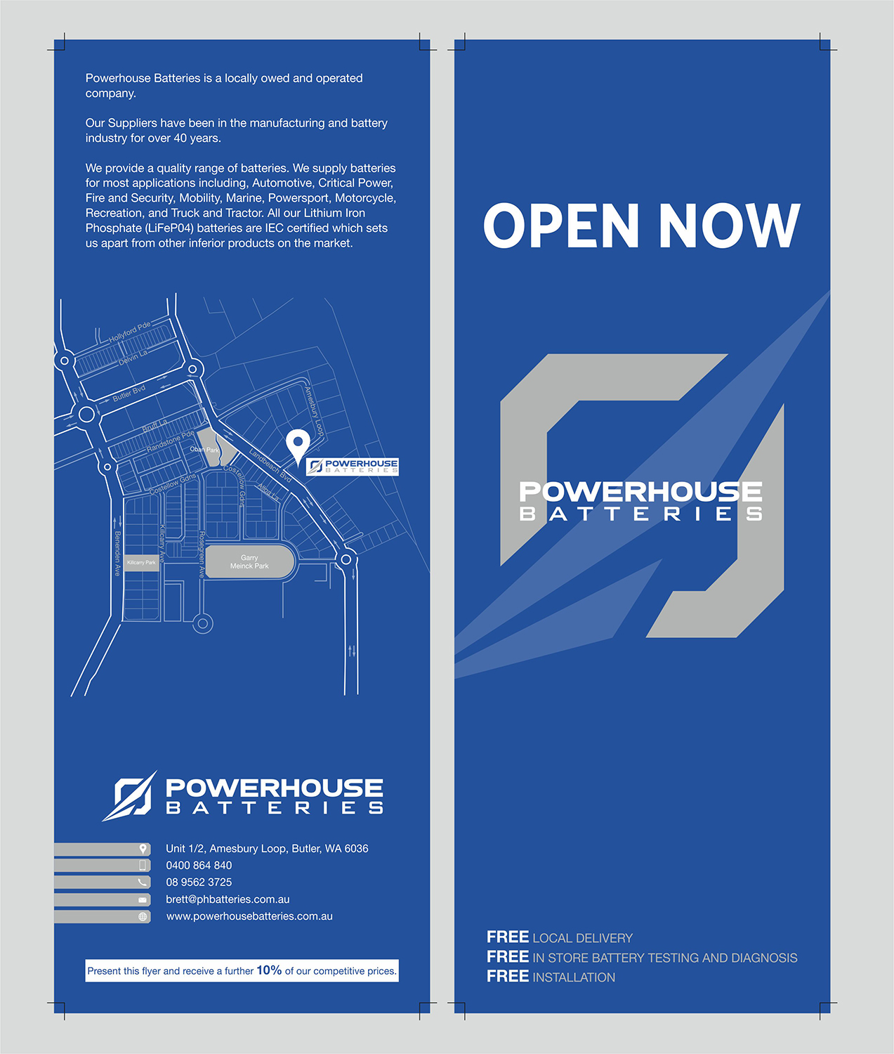 Flyer Design by Fine Graphics House for Powerhouse Batteries Pty Ltd | Design #19707059
