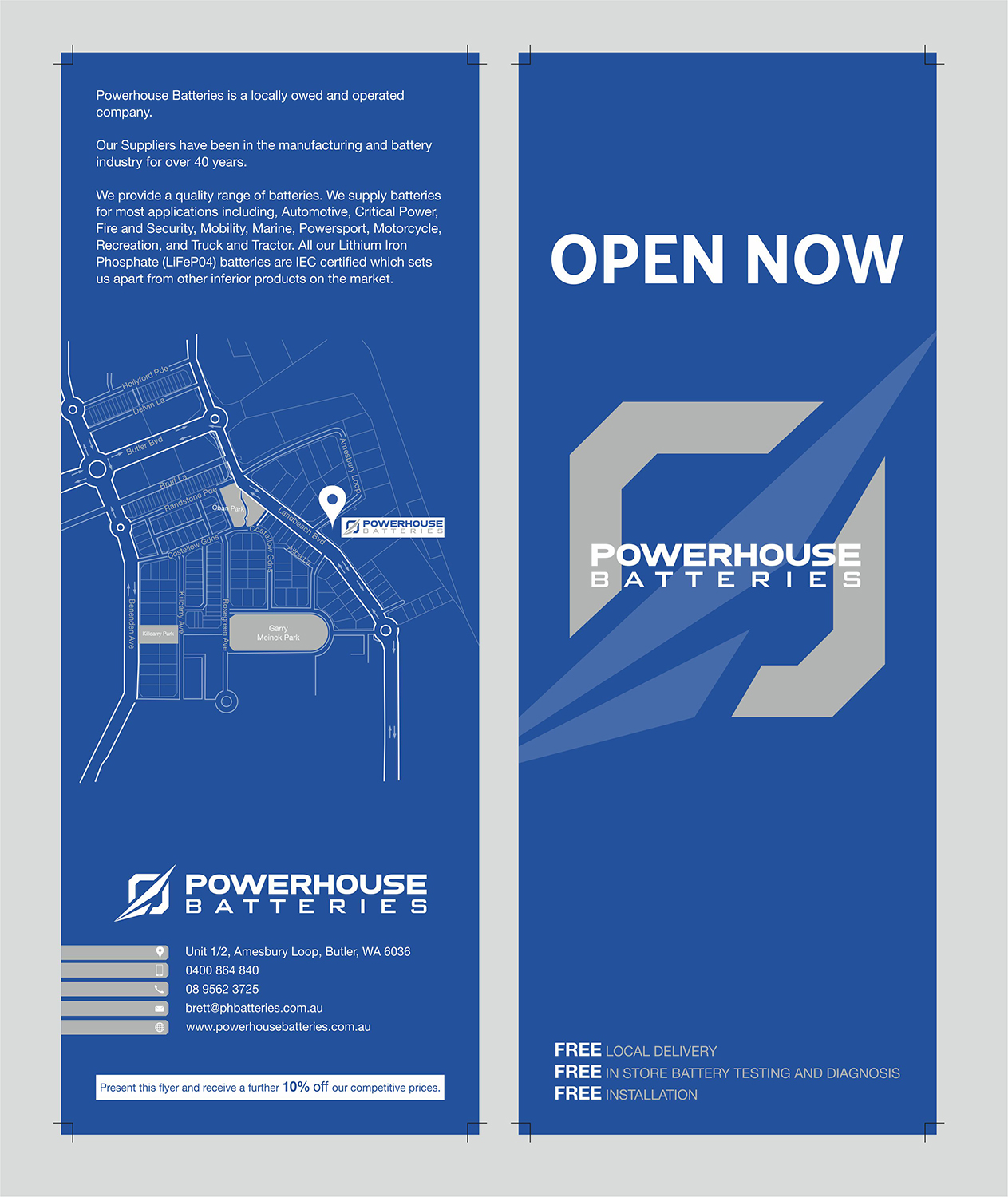 Flyer Design by Fine Graphics House for Powerhouse Batteries Pty Ltd | Design #19707426