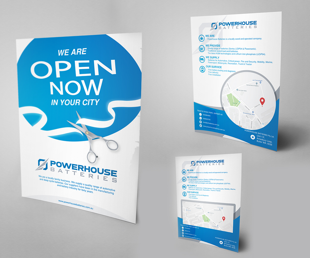 Design de Flyer par JanuXart pour Powerhouse Batteries Pty Ltd | Design #19568985