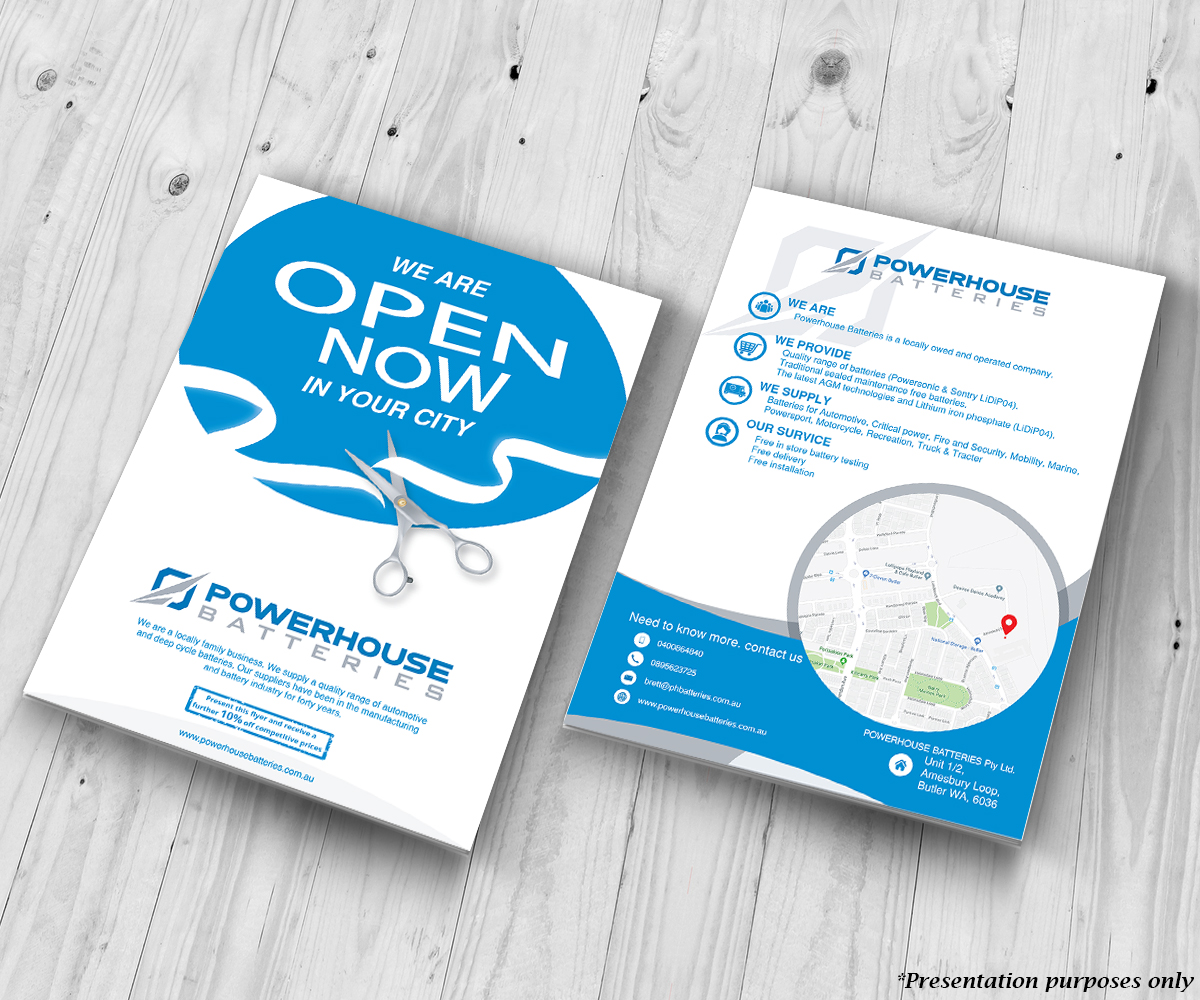 Flyer Design by JanuXart for Powerhouse Batteries Pty Ltd | Design #19591488