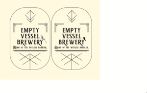 ‘Empty Vessel Brewing’ with the by-line ‘Home of the witless babbler’ | Logo Design by PONIES AND ALIENS