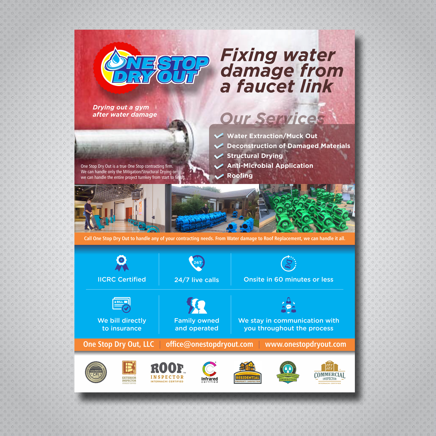 Flyer Design by uk for One Stop Dry Out, LLC | Design #19455054