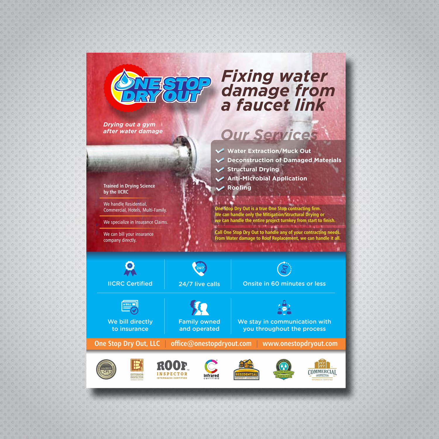 Flyer Design by uk for One Stop Dry Out, LLC | Design #19455055
