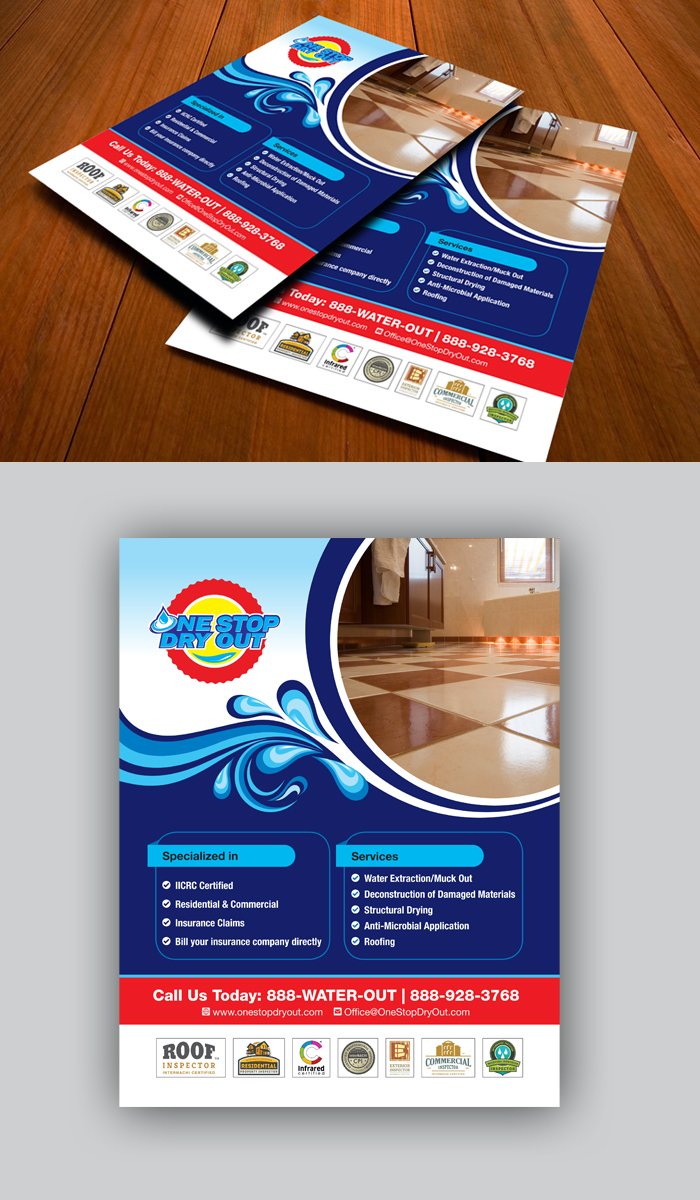 Design de Flyer par decorusads pour One Stop Dry Out, LLC | Design #19461609