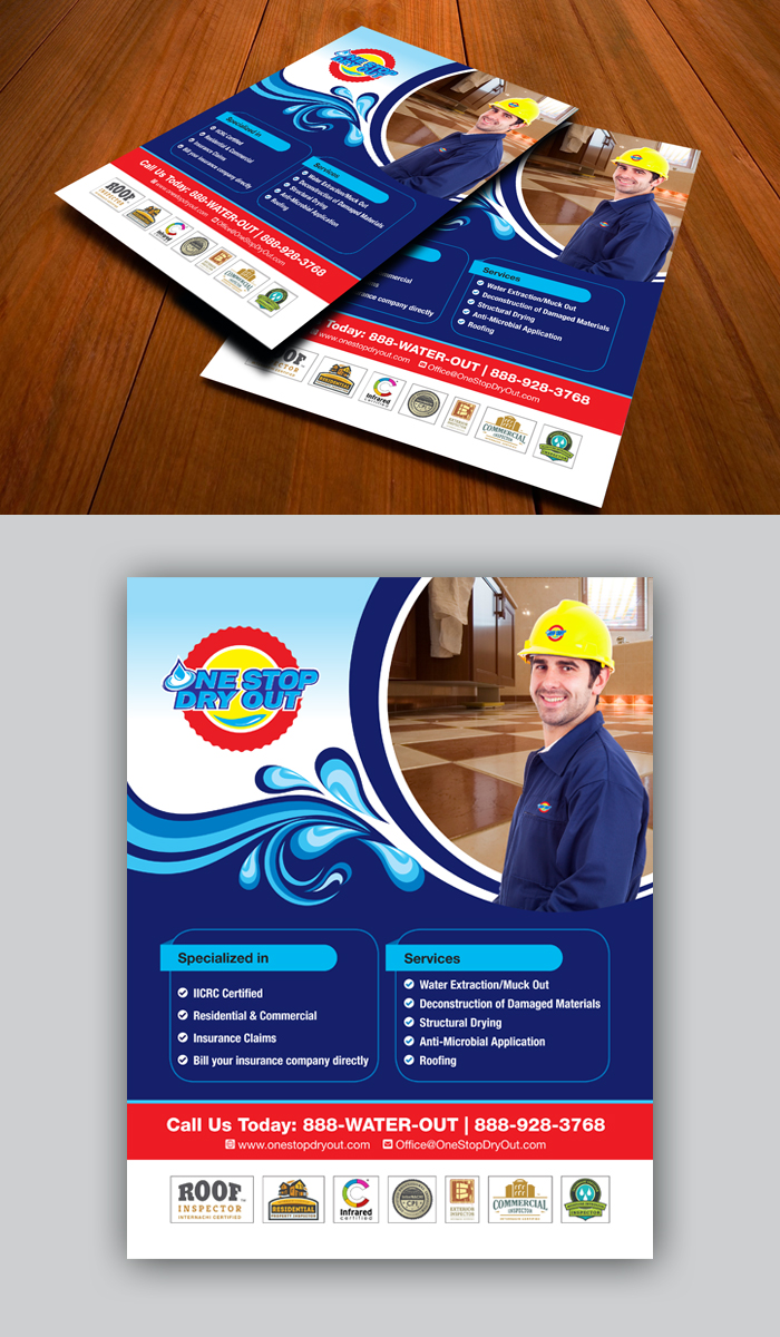 Flyer Design by decorusads for One Stop Dry Out, LLC | Design #19461785