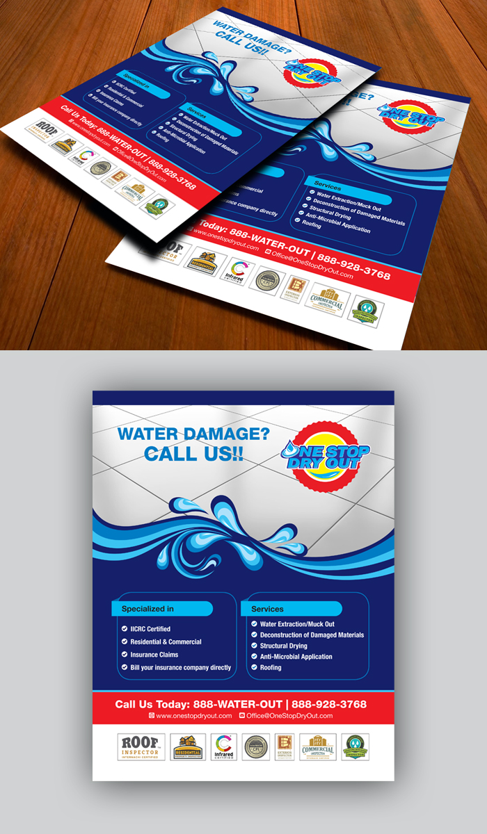 Flyer Design by decorusads for One Stop Dry Out, LLC | Design #19468155