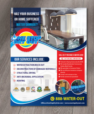 Design de Flyer par alex989 pour One Stop Dry Out, LLC | Design : #19418570