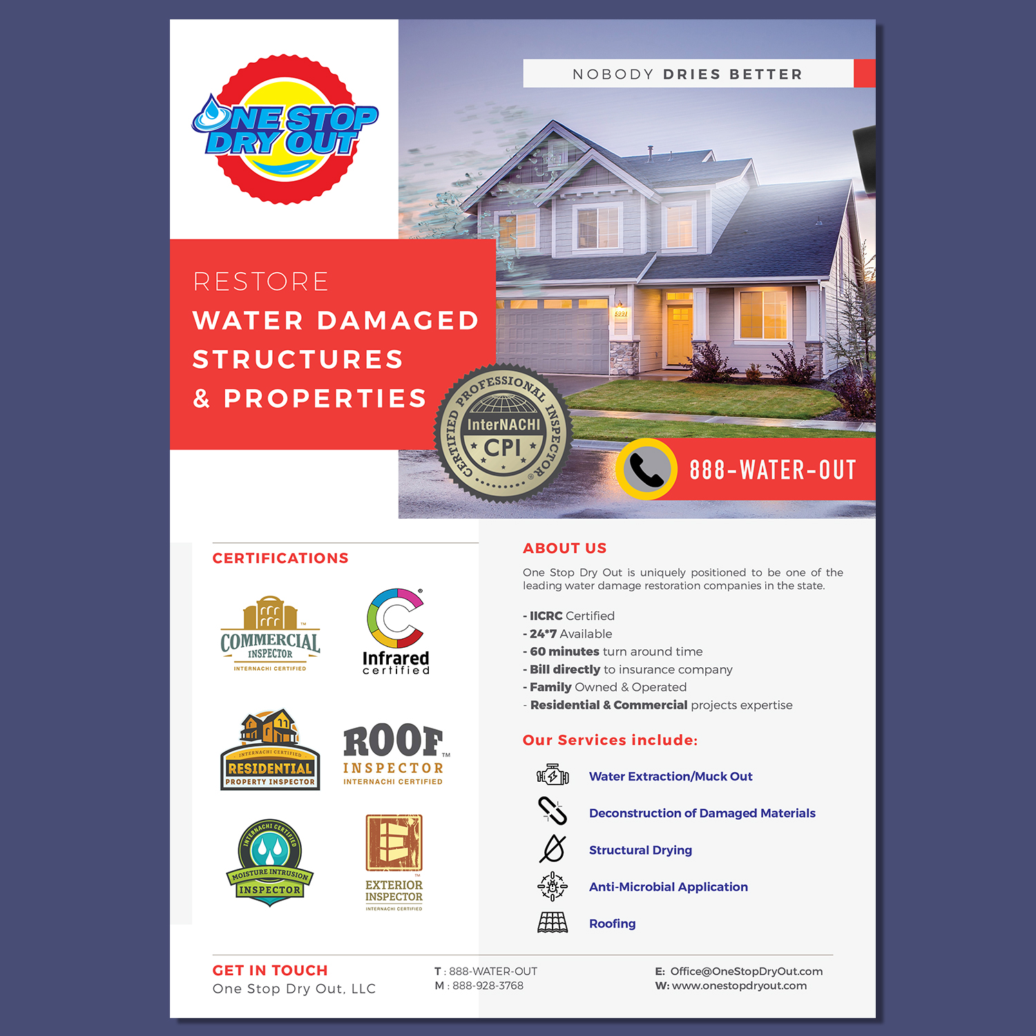 Flyer-Design von workshekhar755 für One Stop Dry Out, LLC | Design #19451434