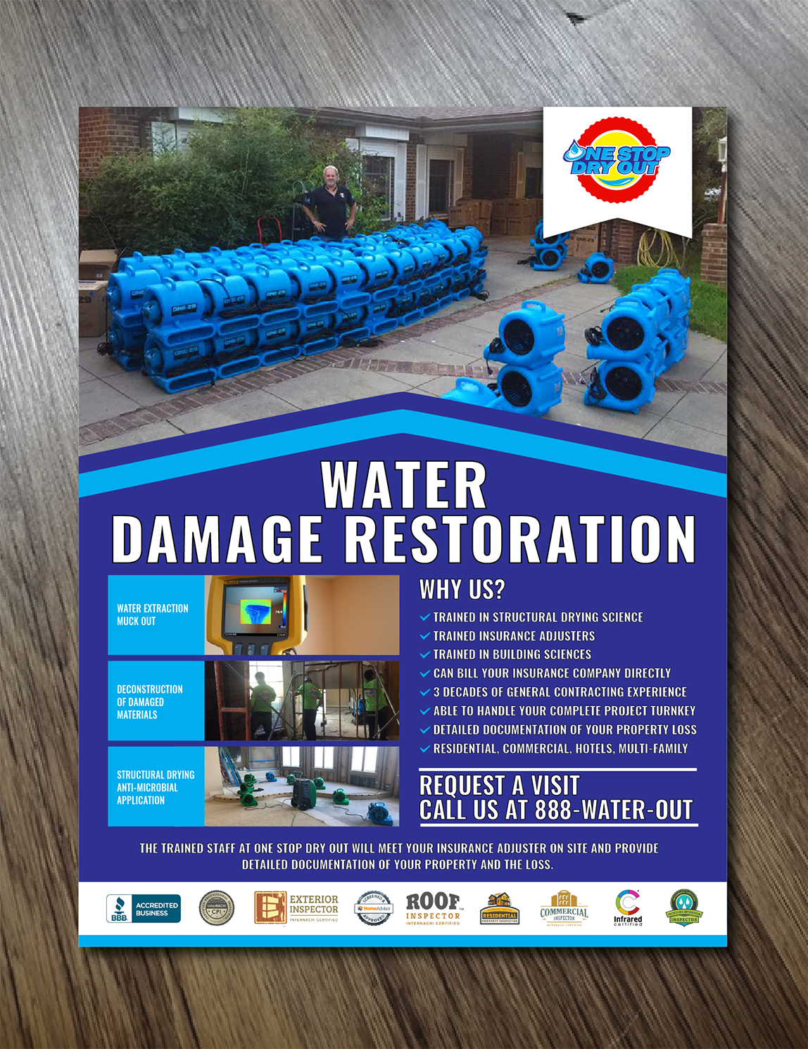 Flyer Design by Alexandar for One Stop Dry Out, LLC | Design #19420842