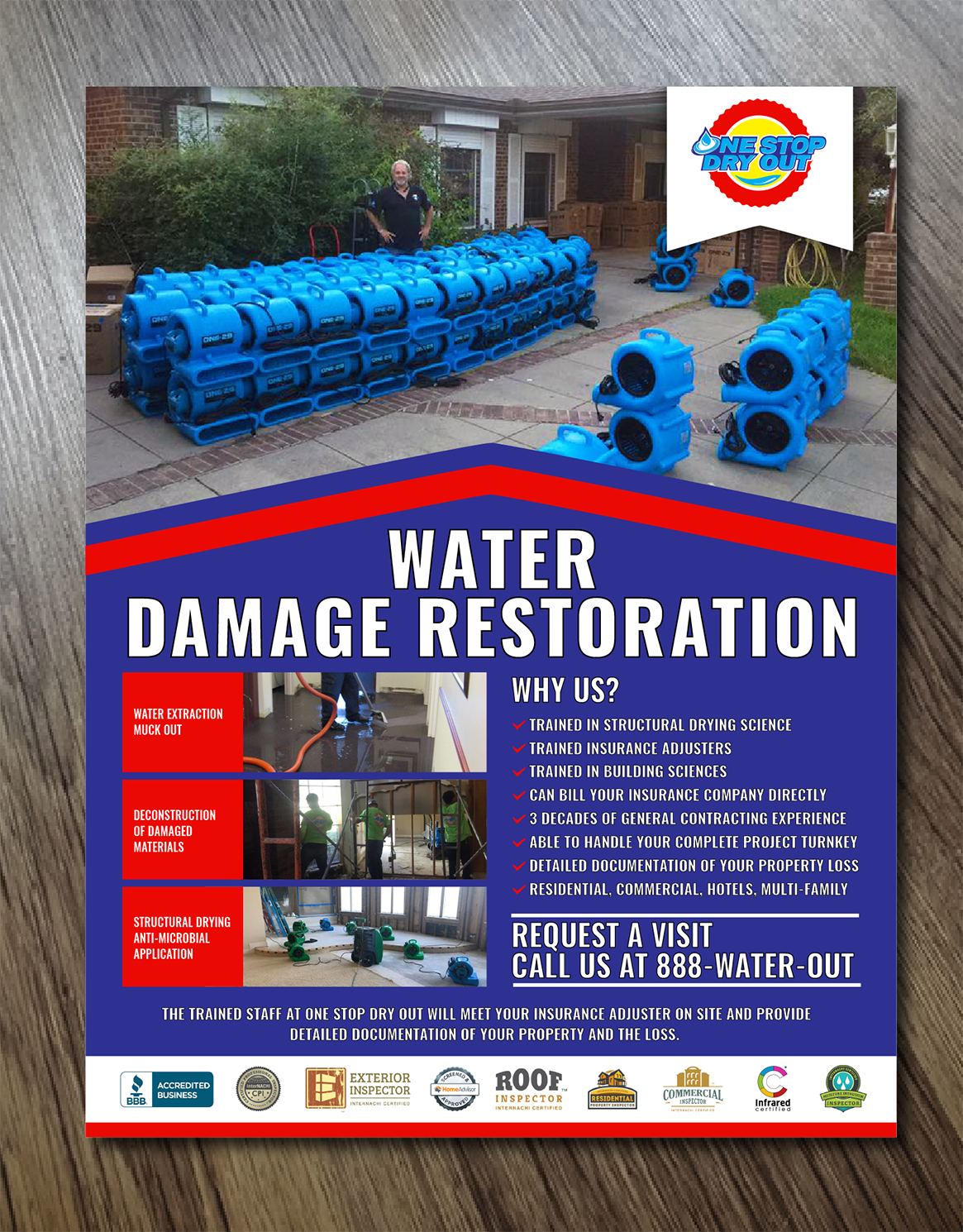 Flyer Design by Alexandar for One Stop Dry Out, LLC | Design #19420862