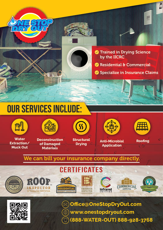 Flyer Design by alessandroevge for One Stop Dry Out, LLC | Design #19406713