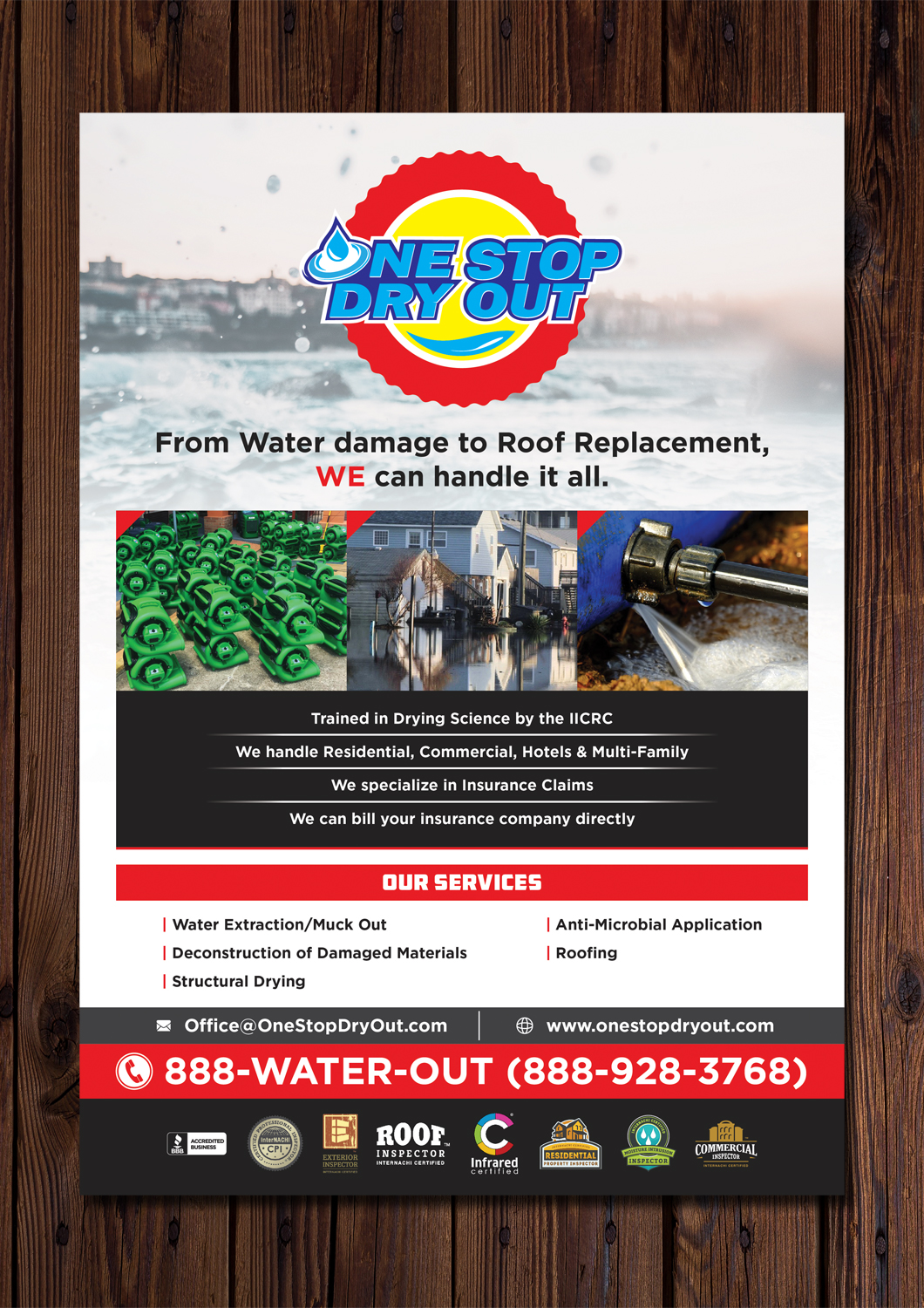 Flyer Design by JustRightHere for One Stop Dry Out, LLC | Design #19417530