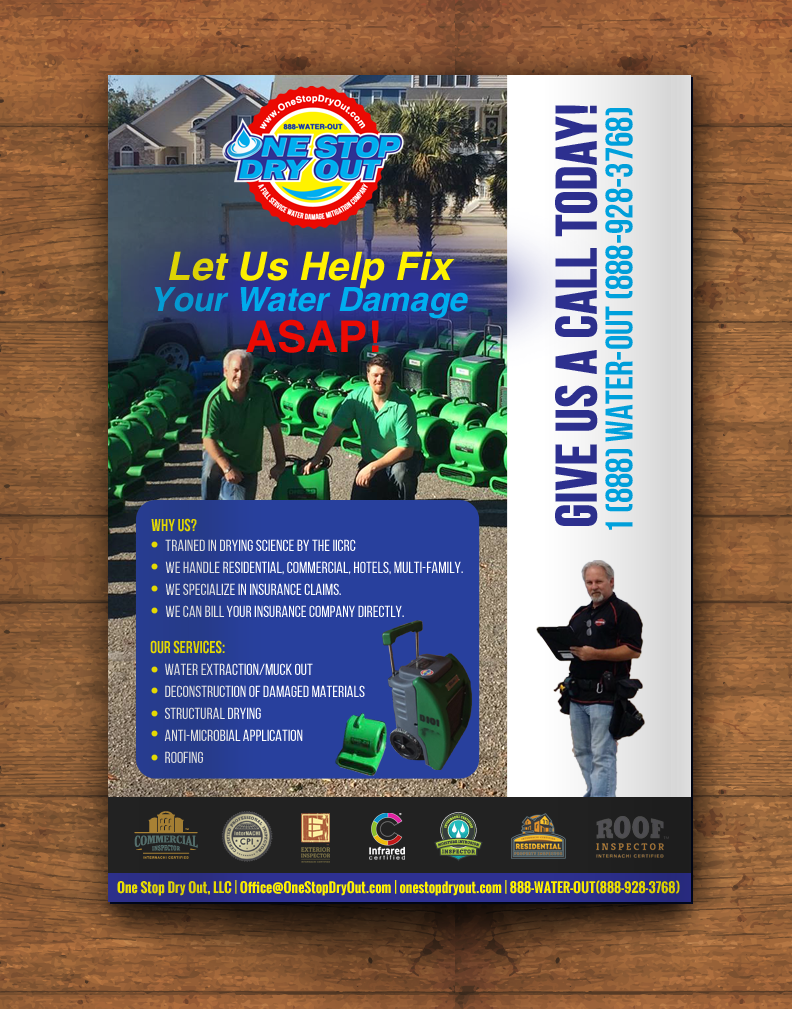 Diseño de Flyer por chandrayaan.creative para One Stop Dry Out, LLC | Diseño #19407677