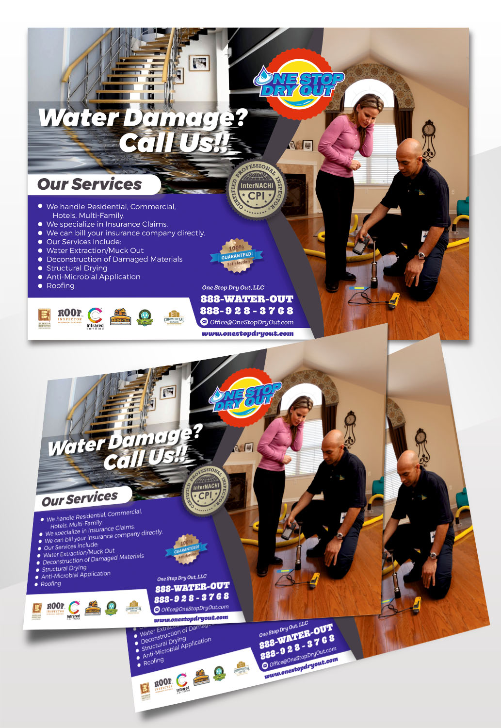 Flyer Design by angelcolmenares3 for One Stop Dry Out, LLC | Design #19461449