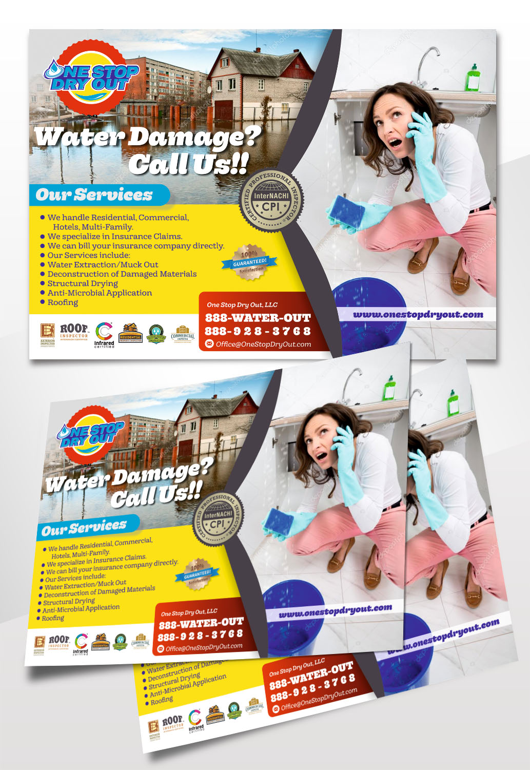 Flyer Design by angelcolmenares3 for One Stop Dry Out, LLC | Design #19461450