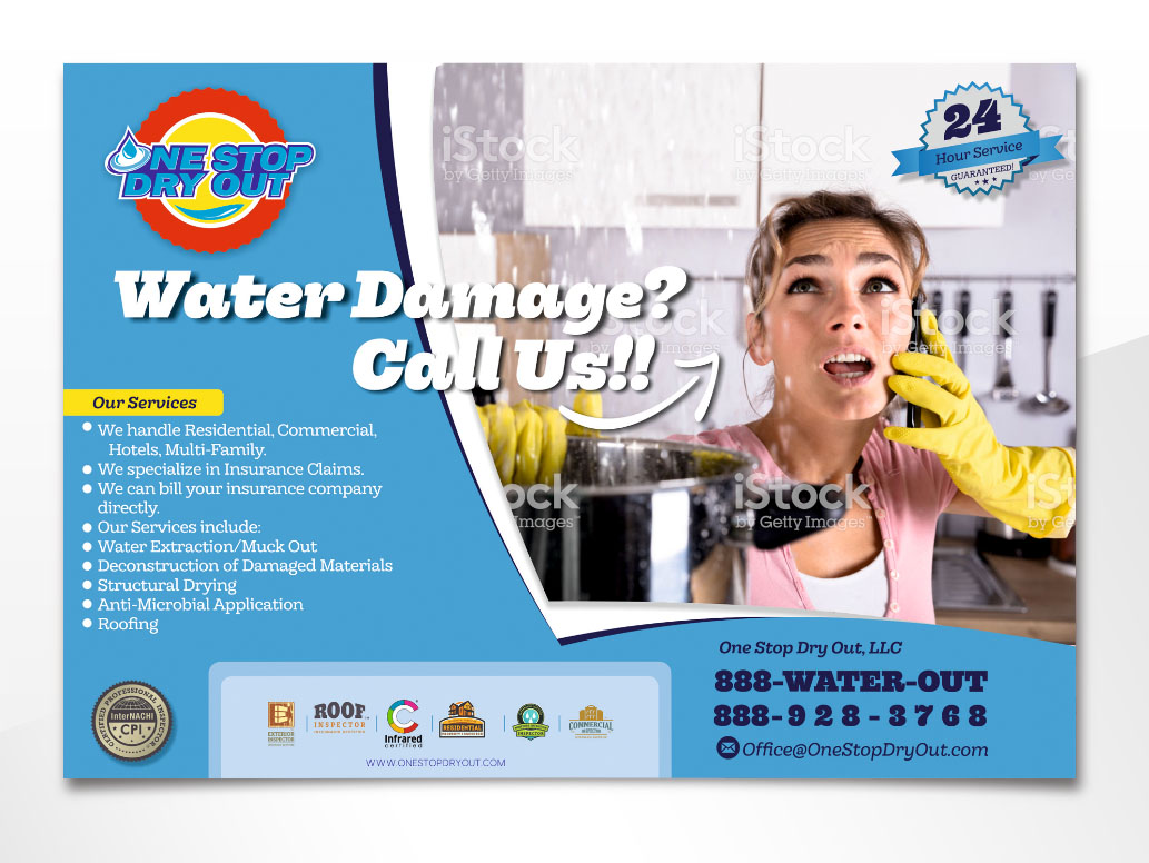 Flyer Design by angelcolmenares3 for One Stop Dry Out, LLC | Design #19480328