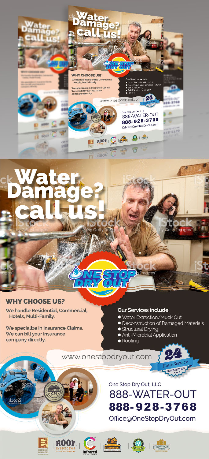 Flyer-Design von angelcolmenares3 für One Stop Dry Out, LLC | Design #19489668
