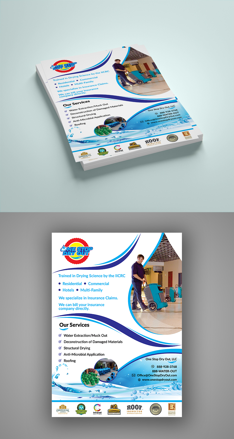 Flyer Design by ecorokerz for One Stop Dry Out, LLC | Design #19409439