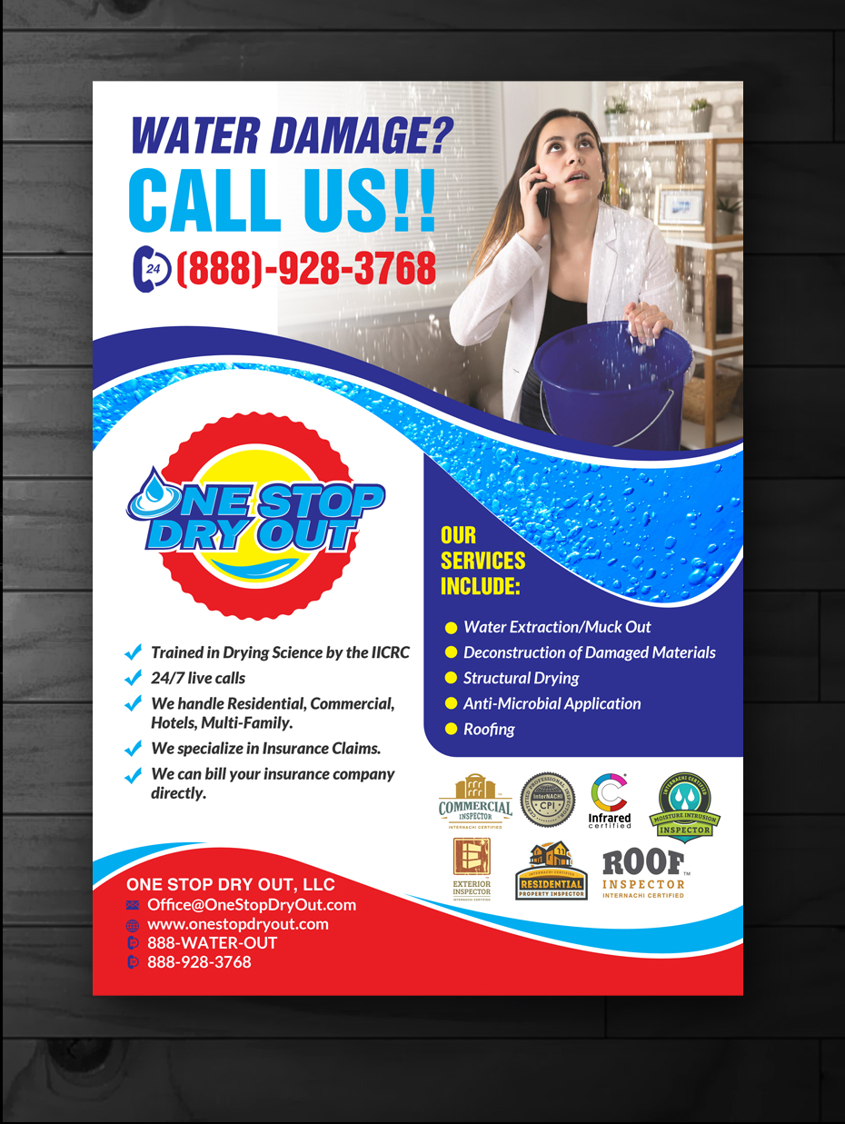 Flyer-Design von innovative earth für One Stop Dry Out, LLC | Design #19413071