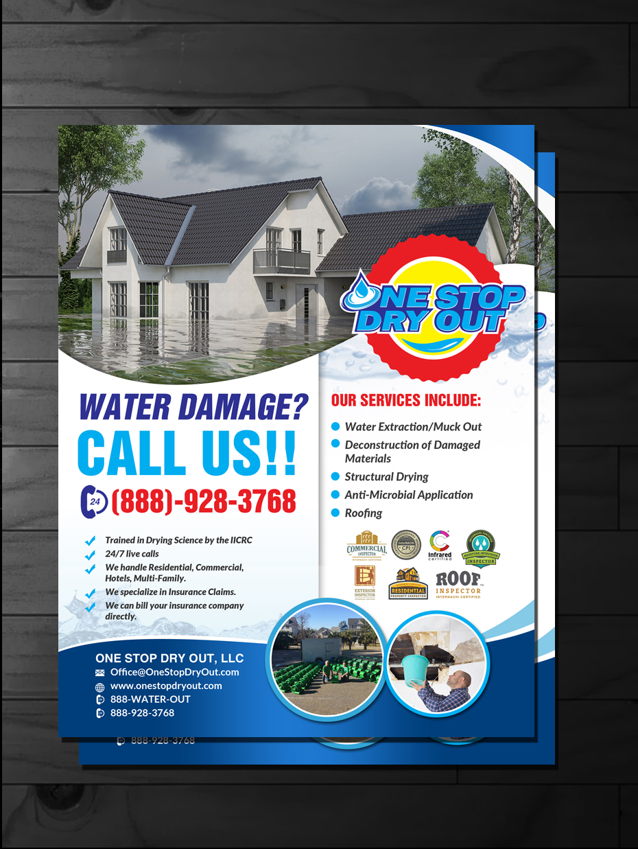 Flyer Design by innovative earth for One Stop Dry Out, LLC | Design: #19419178
