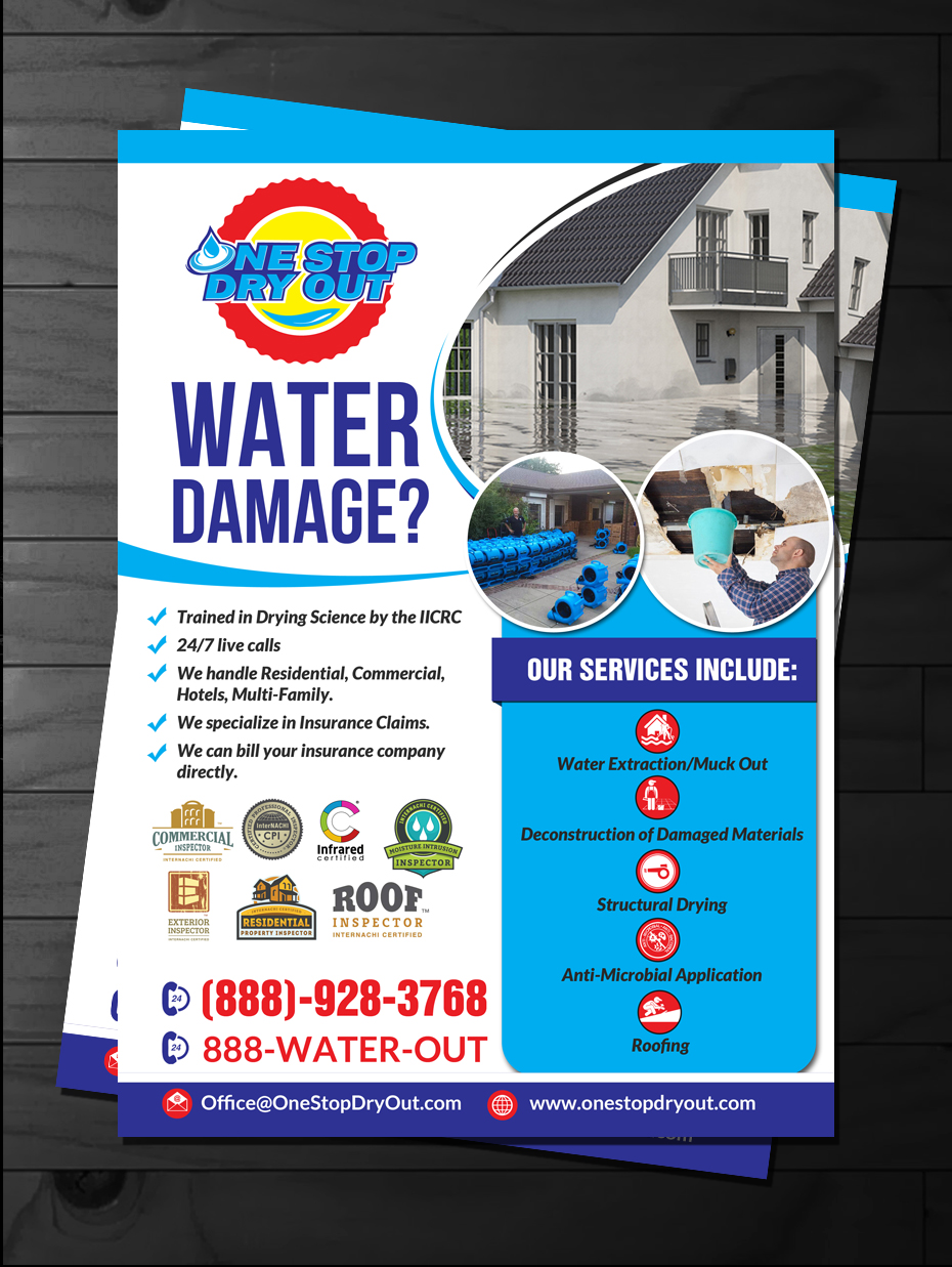 Flyer Design by innovative earth for One Stop Dry Out, LLC | Design #19433625