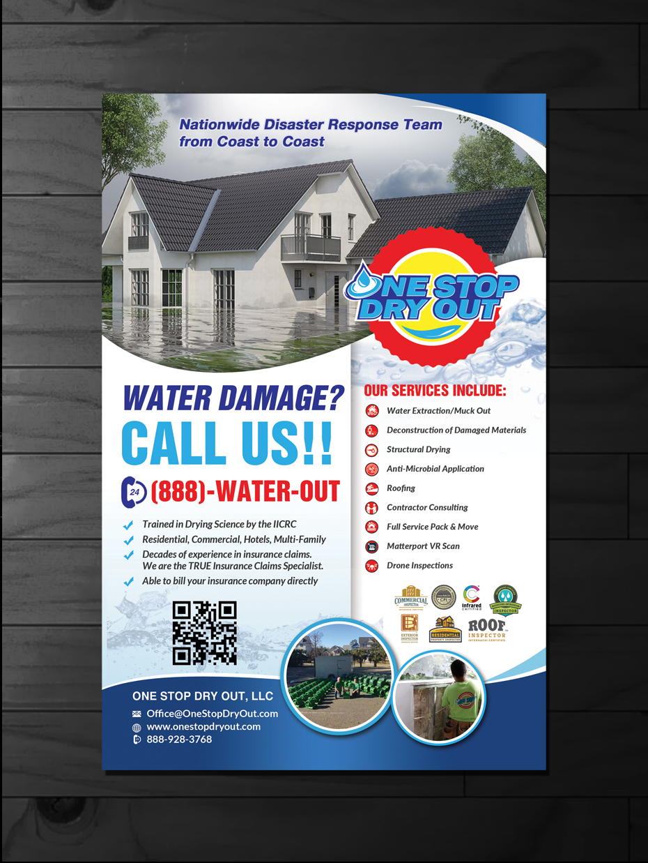Flyer Design by innovative earth for One Stop Dry Out, LLC | Design #19882739