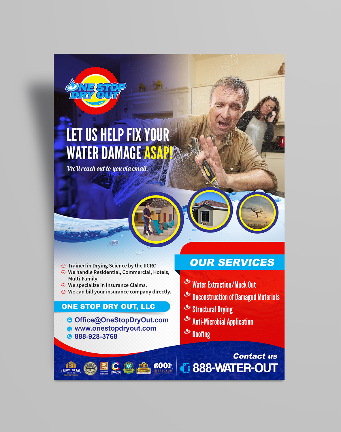 Flyer Design by SAI DESIGNS for One Stop Dry Out, LLC | Design #19411496