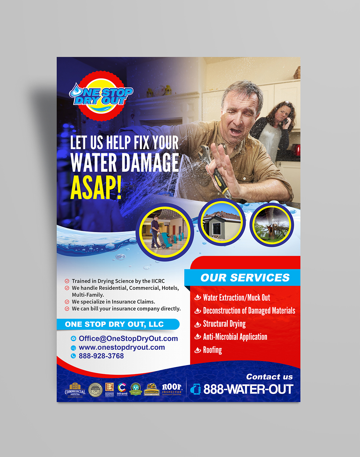 Flyer Design by SAI DESIGNS for One Stop Dry Out, LLC | Design #19417288