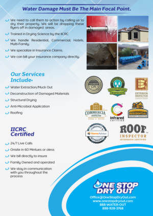 Flyer Design by Fusionex Studio for One Stop Dry Out, LLC | Design: #19409100