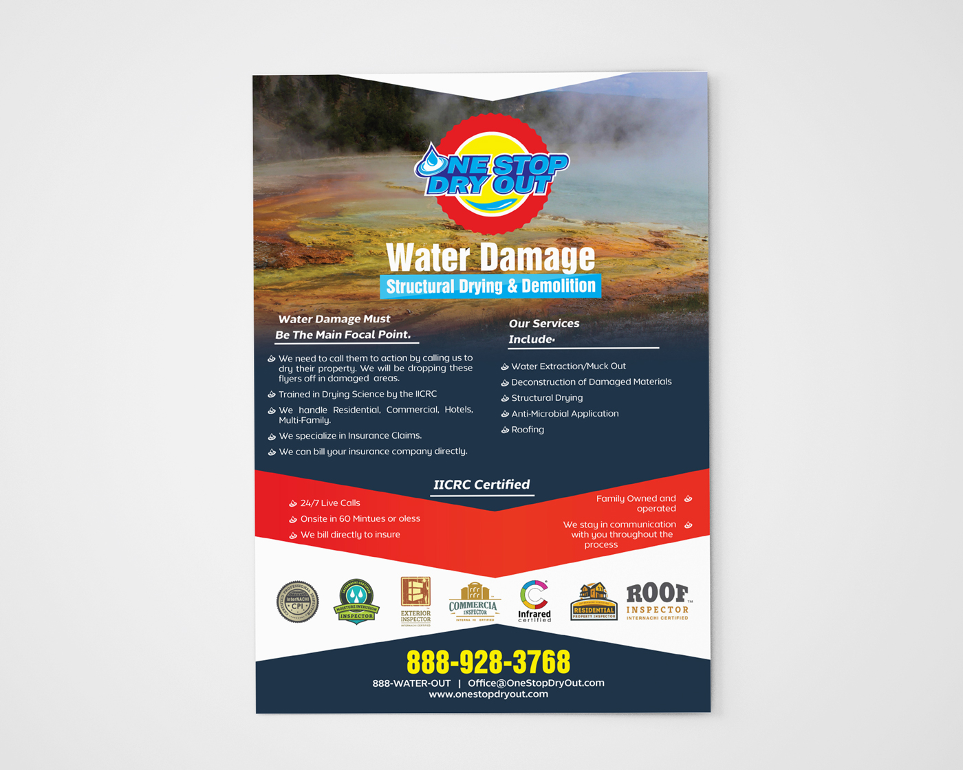 Flyer Design by Fusionex Studio for One Stop Dry Out, LLC | Design #19432081