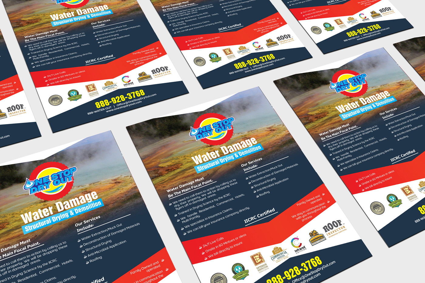 Flyer Design by Fusionex Studio for One Stop Dry Out, LLC | Design #19432083