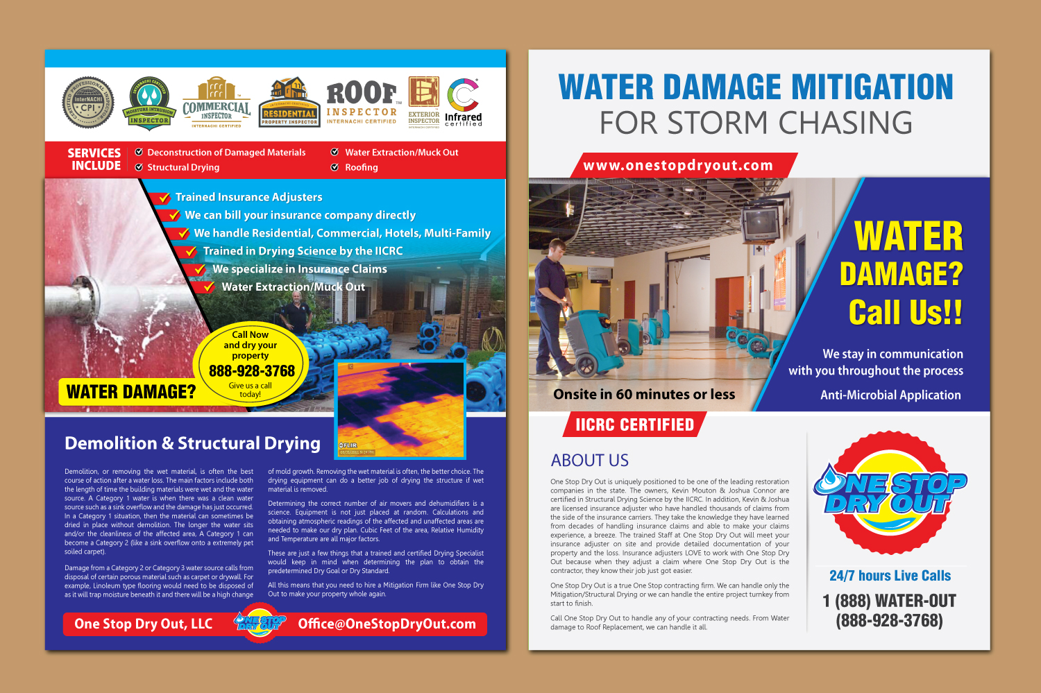 Diseño de Flyer por meet007 para One Stop Dry Out, LLC | Diseño #19418151