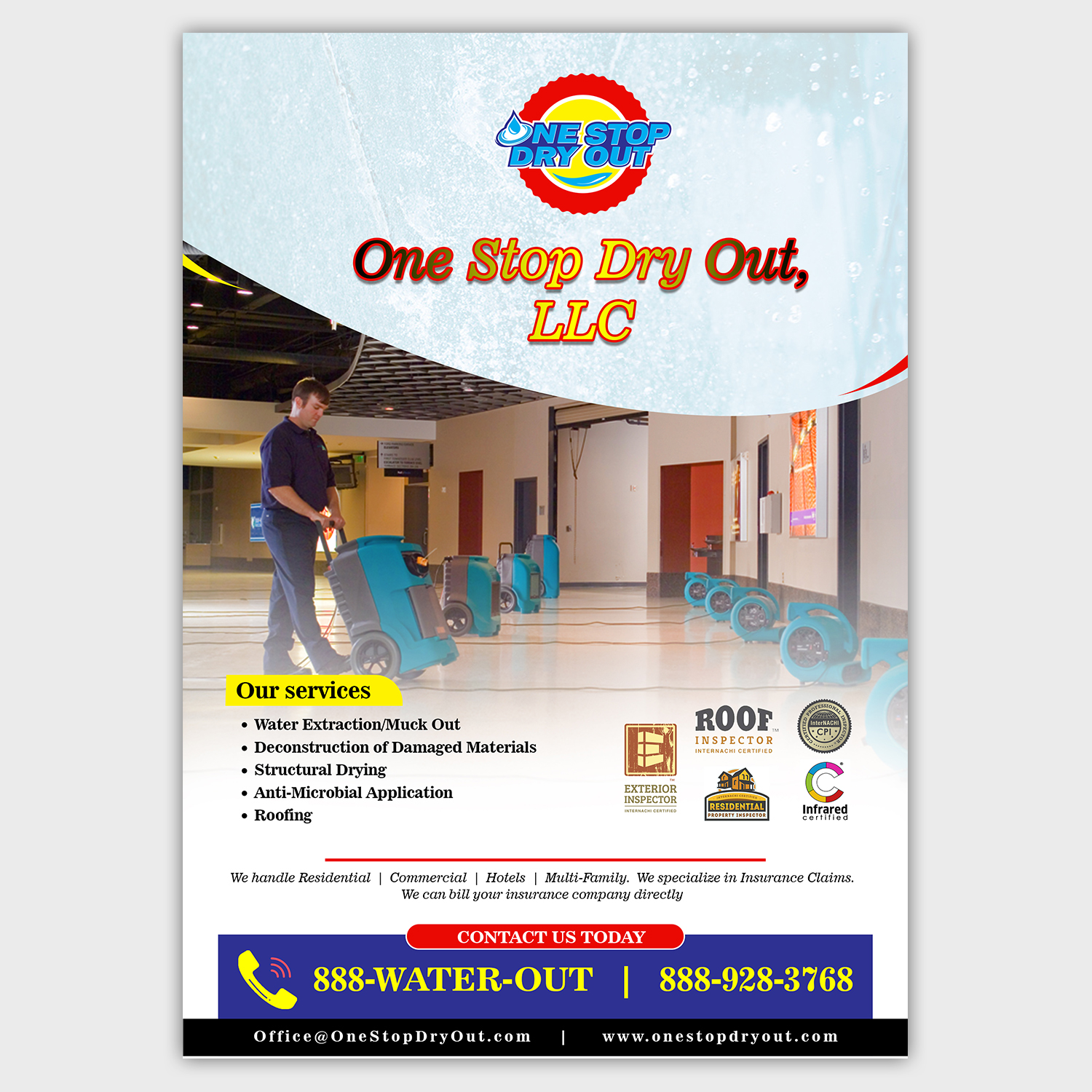 Design de Flyer par Olufemi1on1 pour One Stop Dry Out, LLC | Design #19457029