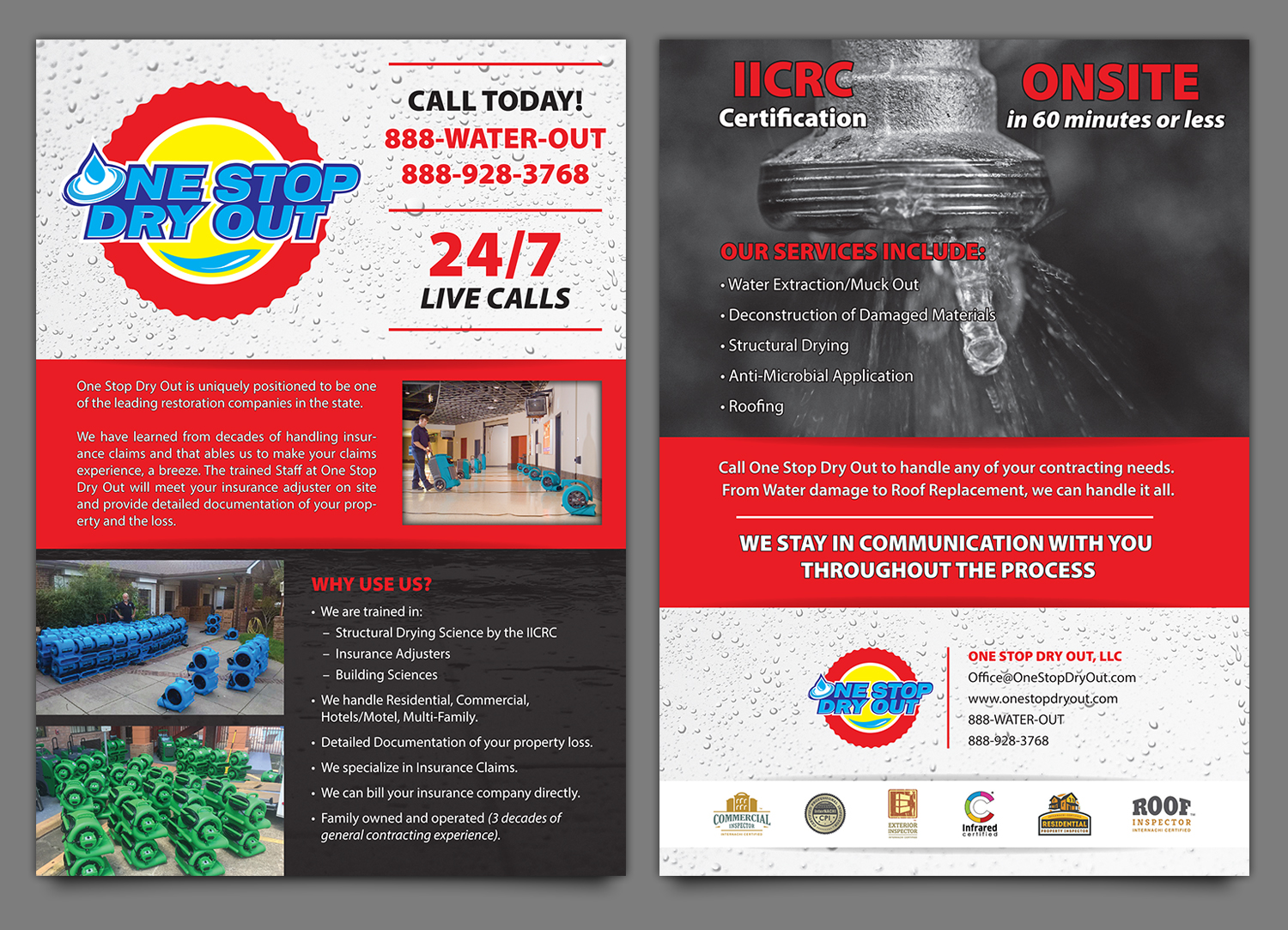 Design de Flyer par Ashley Erasmus pour One Stop Dry Out, LLC | Design #19415704