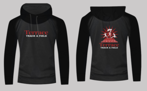 Back of the hoodie design for school Track and Field Team. School name Terrace. | T-shirt Design by dundun